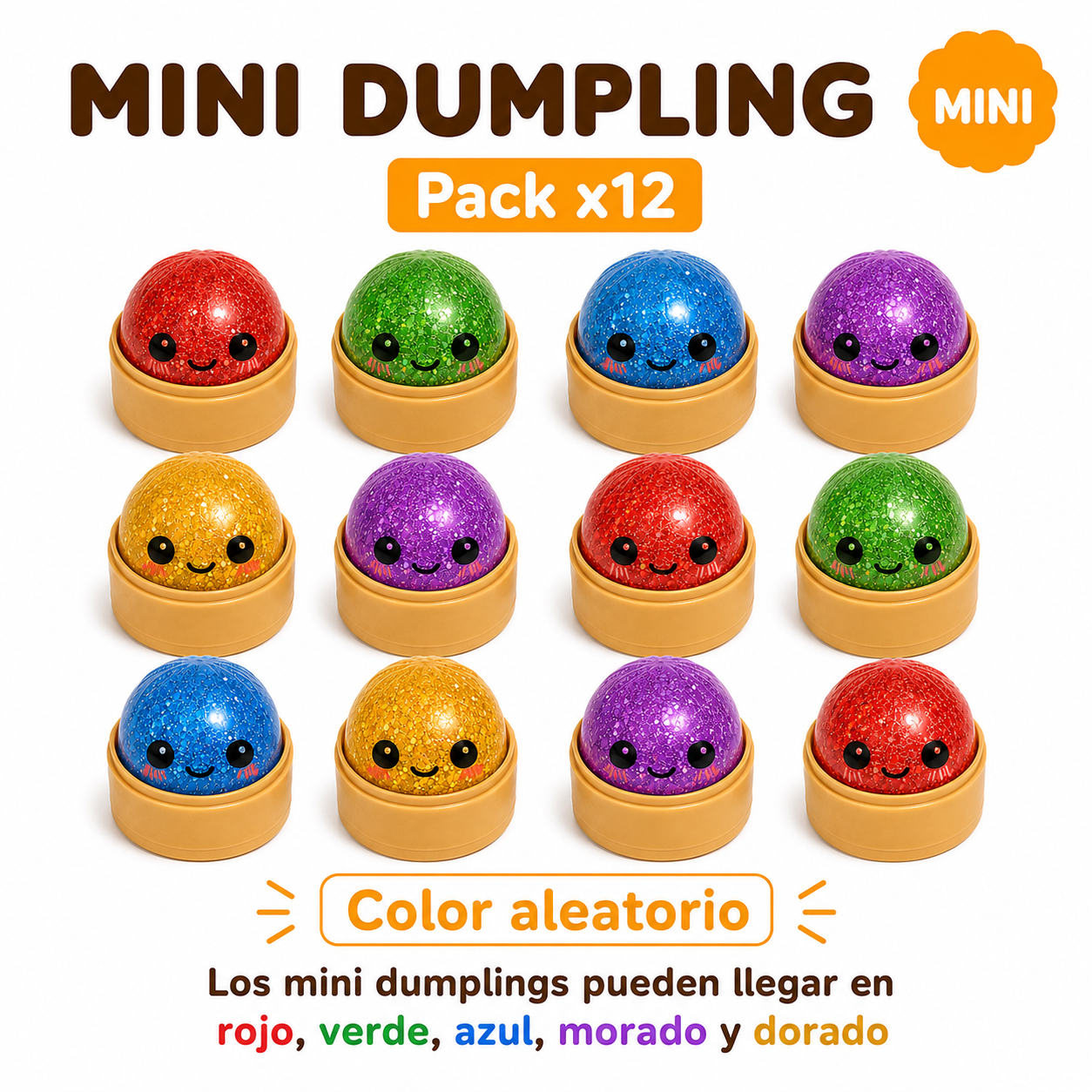 Mini Dumpling Purpurina Aleatorio Pack de 12