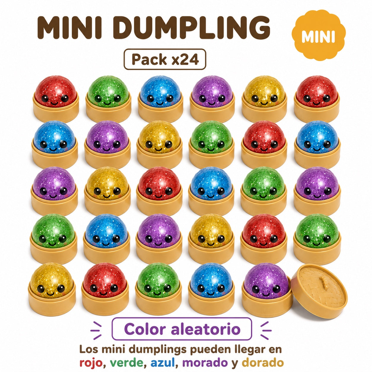 Mini Dumpling Purpurina Aleatorio Pack de 24